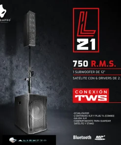Sistema de Audio Alien Pro L21 Subwoofer 12″ 1 Satélite 750W Rms/BT/MP3